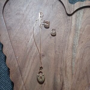 Cute Heart Pendant Necklace and Earrings Set